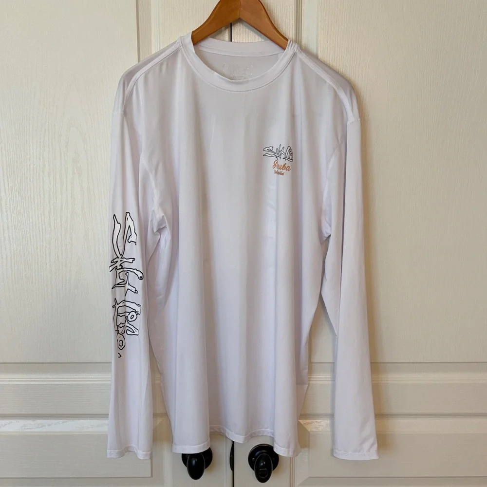 Ingear White Salt Life Aruba UPF 50+ Performance Fishing Long Sleeve Shirt - Picture 3 of 7
